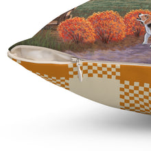 Americana Halloween Fair Oil Painting Pillow