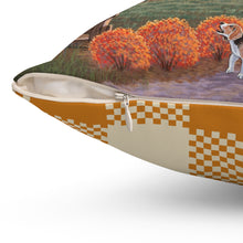 Americana Halloween Fair Oil Painting Pillow