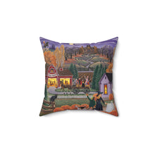 Americana Halloween Fair Oil Painting Pillow
